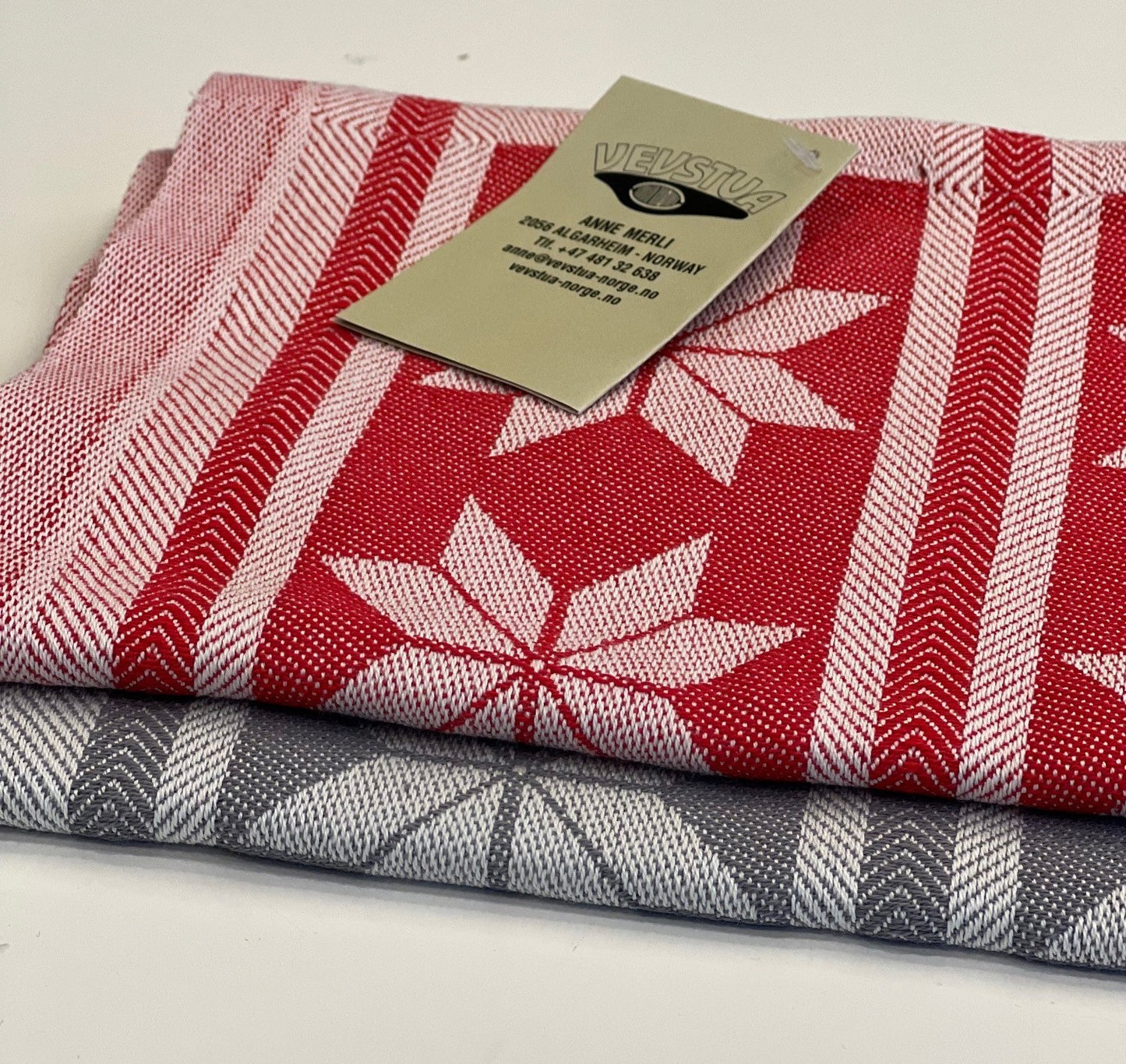 Kjøkkenhåndkle - 8-bladrose grå