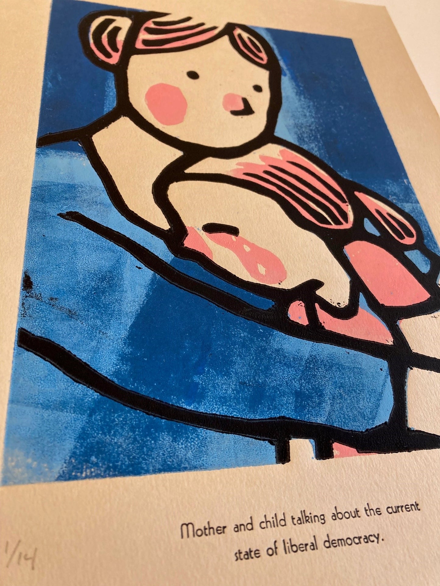 Andreas Brekke: Mother and child talking about the current state of liberal democracy