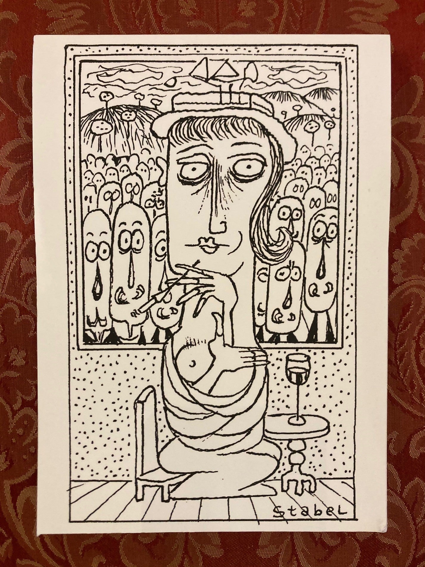 Stabel skisseblokk: Hybelvertinne fru Fredriksen